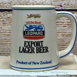Vintage Leopard Export Lager Beer Mug‎ Franklin Porcelain New Zealand